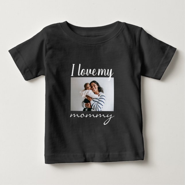 Ich Liebe meine Mama-Kalligraphie-Text, Foto schwa Baby T-shirt (Vorderseite)