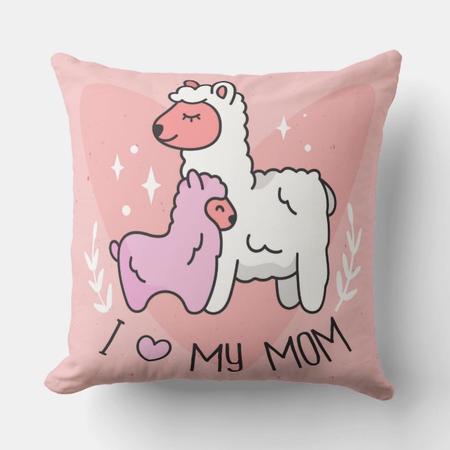 Ich Liebe meine Mama Llamas Kissen (Vorderseite)
