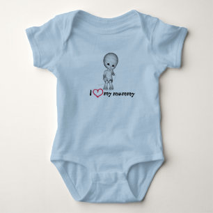 "Ich Liebe meine Mama-" niedlicher blauer Baby Strampler