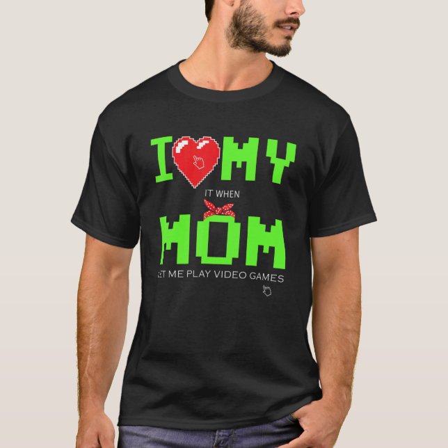 Ich Liebe meine Mama Pixel Herz-Video-Spiele Kinde T-Shirt (Vorderseite)