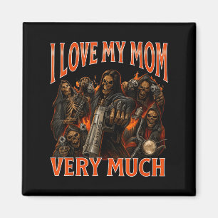 Ich Liebe meine Mama Sehr viel lustig Skelettsemme Magnet