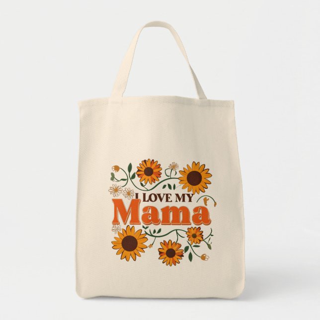 Ich Liebe meine Mama Sonnenblumenkiste Tragetasche (Vorne)