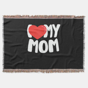 Ich Liebe meine Mama TShirt mit Large Red Heart Decke