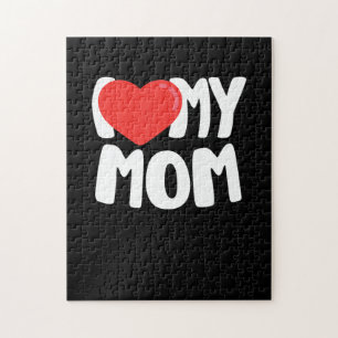 Ich Liebe meine Mama TShirt mit Large Red Heart Puzzle