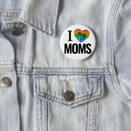 Ich Liebe meine Mamas | Rainbow Heart Prith Month Button
