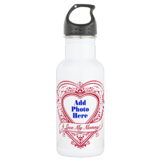 Ich Liebe meine Mami! Foto Red Hearts Edelstahlflasche