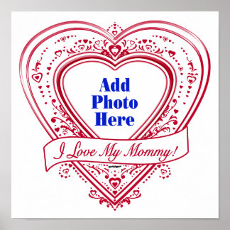 Ich Liebe meine Mami! Foto Red Hearts Poster