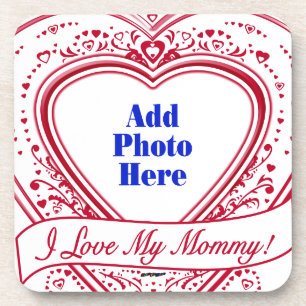 Ich Liebe meine Mami! Foto Red Hearts Untersetzer