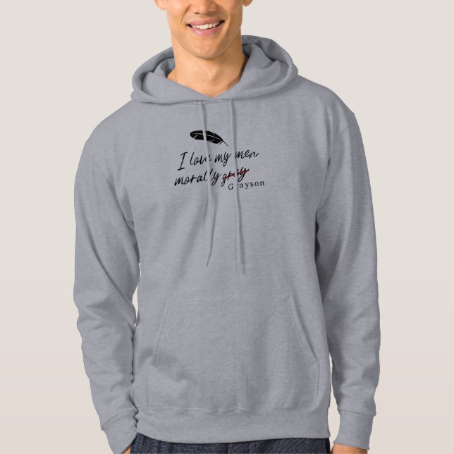 Ich Liebe meine Männer moralisch grau (Grayson) Hoodie (Vorderseite)