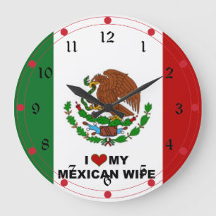 Ich Liebe meine mexikanische Ehefrau - Flagge Mexi Große Wanduhr