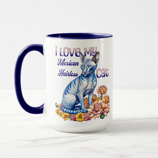 Ich Liebe meine mexikanische Frischkatze Tasse (Links)