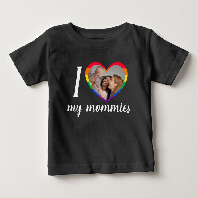 Ich Liebe meine Momente LGTB Farben Fahne Herz Baby T-shirt (Vorderseite)