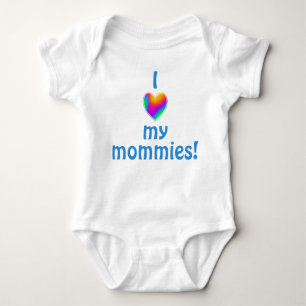 Ich Liebe meine Mommies Rainbow Heart Baby Bodysui Baby Strampler