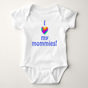 Ich Liebe meine Mommies Rainbow Heart Baby Bodysui Baby Strampler