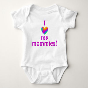Ich Liebe meine Mommies Rainbow Heart Baby Bodysui Baby Strampler