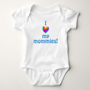 Ich Liebe meine Mommies Rainbow Heart Baby Bodysui Strampler