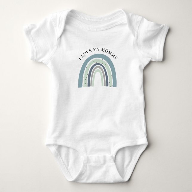 Ich Liebe meine Mommy Boho Rainbow Boy Baby Strampler (Vorderseite)