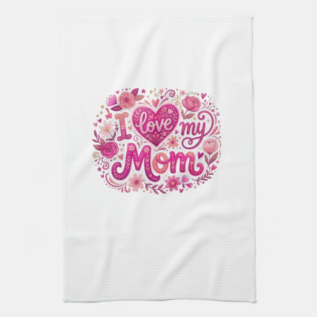 Ich liebe meine Mutter Geschirrtuch (Vertikal)