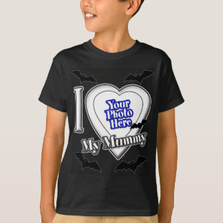 Ich Liebe meine Mutter mit Ihrem Foto mit Fledermä T-Shirt