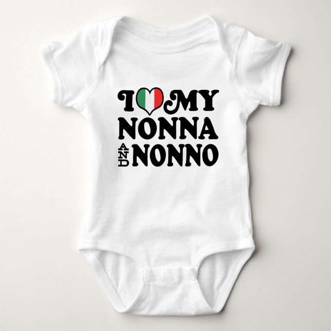 Ich Liebe Meine Nonna und Nonno Baby Strampler (Vorderseite)