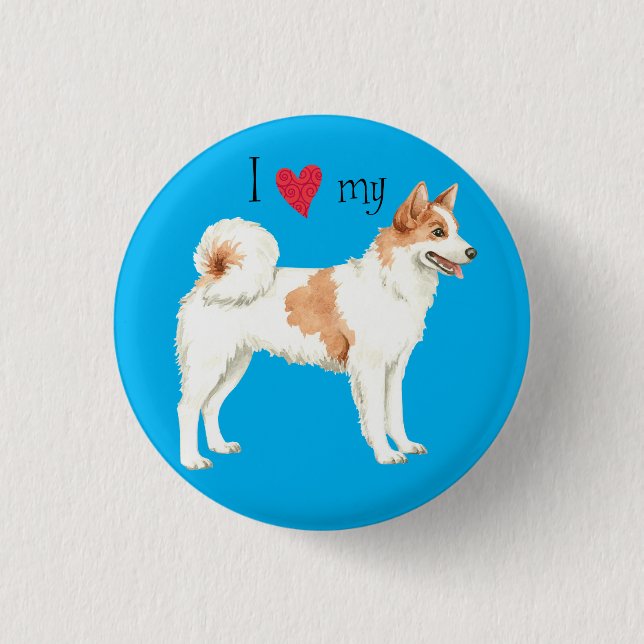 Ich Liebe meine Norrbottenspets Button (Vorderseite)