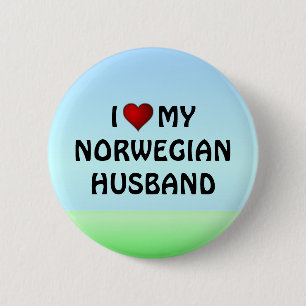 Ich LIEBE MEINE NORWEGISCHE HUSBAND-Fingerknopf Button