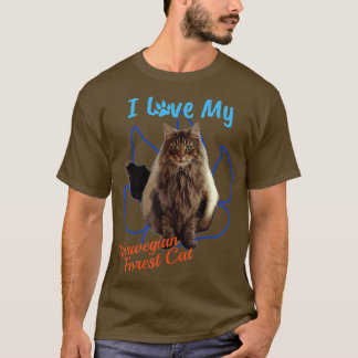 Ich Liebe meine Norwegische Waldkatze Katze Lover  T-Shirt