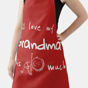 Ich liebe meine Oma Typography Named Graphic Rot Schürze