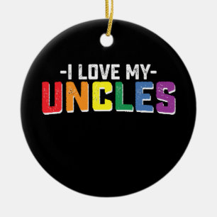 Ich Liebe meine Onkel Pride Gay Lesbian Familie Ma Keramik Ornament
