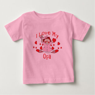 Ich Liebe meine Opa Rag Puppen & Herzen Baby T-shirt