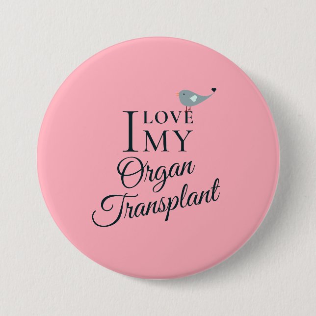 Ich Liebe meine Organtransplantation Rose rosa Tas Button (Vorderseite)