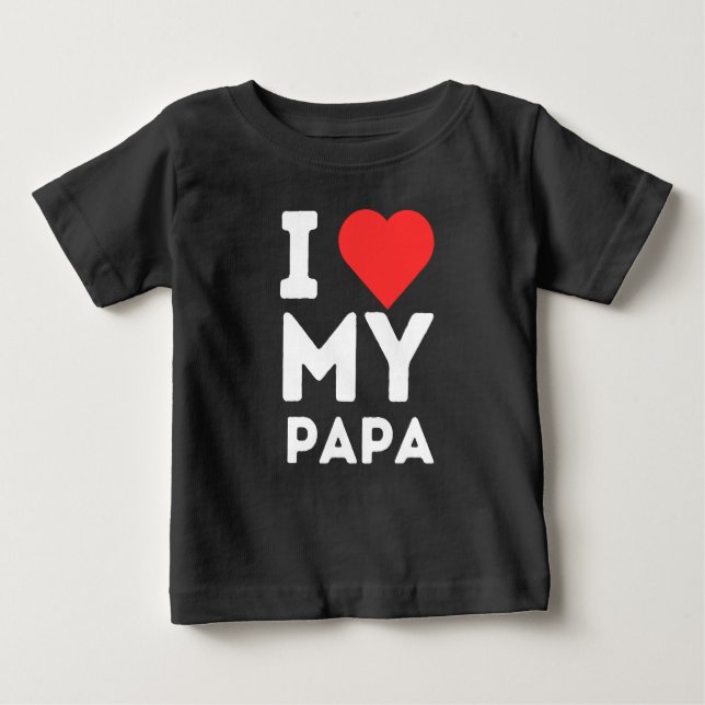 Ich Liebe meine Papa-Liebe Herzgeschenk Baby T-shirt (Vorderseite)