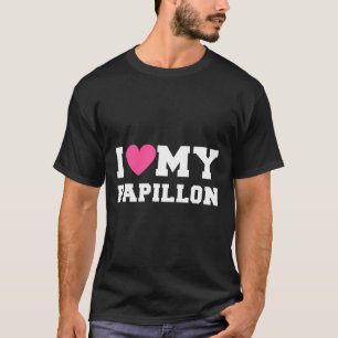 Ich Liebe meine Papillon Hunde T-Shirt