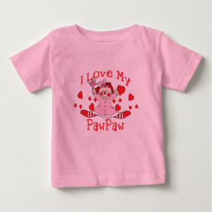 Ich Liebe meine PawPaw Rag Puppe & Herz Baby T-shirt