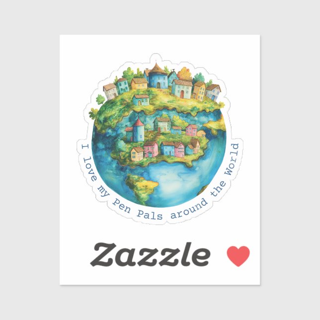 Ich Liebe meine Pen Pals um die Welt Aufkleber (Blatt)