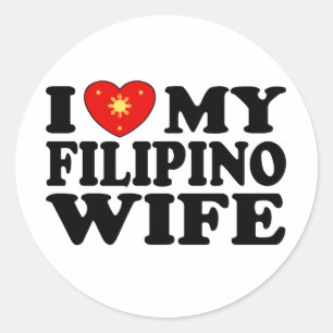 Ich liebe meine philippinische Frau Runder Aufkleber
