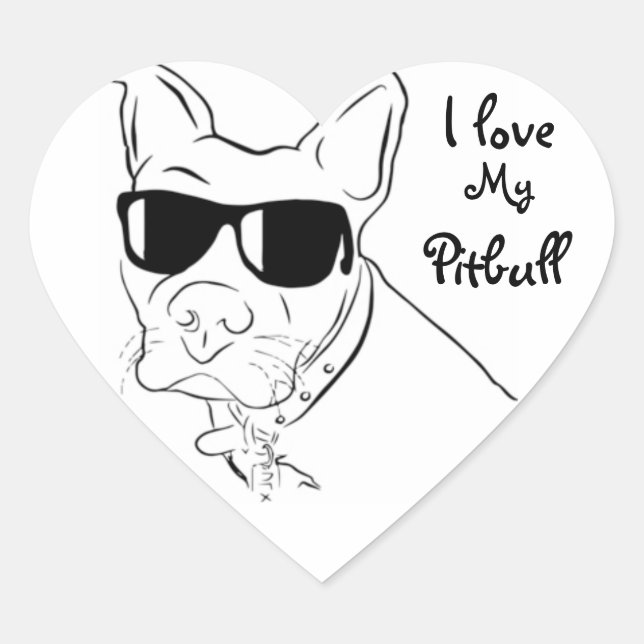 Ich Liebe meine Pitbulle Sticker (Vorderseite)
