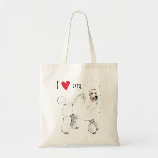Ich Liebe meine Poodle Große Tasche (Vorne)