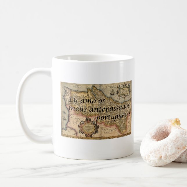 Ich Liebe Meine portugiesische Ancestors-Tasse Kaffeetasse (Mit Donut)