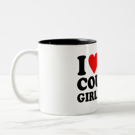 Ich liebe meine Puma-Freundin -Text Design Zweifarbige Tasse