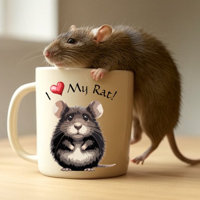 Ich Liebe meine Ratte! Zweifarbige Tasse (Von Creator hochgeladen)