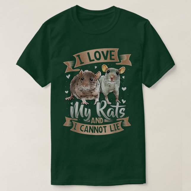 Ich Liebe meine Ratten Ich kann Ratten Mama Vater  T-Shirt (Design vorne)