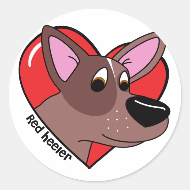 Ich Liebe meine Red Heeler Stickers (Vorderseite)