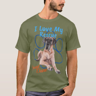 Ich Liebe meine Rettung große Däne Cool Adoptiert  T-Shirt