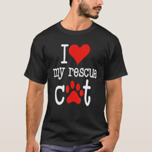 Ich liebe meine Rettungskatze Kitty Lustige Frauen T-Shirt