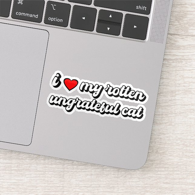 Ich Liebe meine rotte undankbare Katze Aufkleber (Detail)
