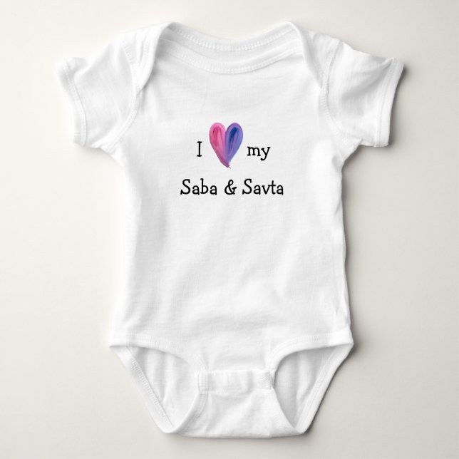 Ich Liebe meine Saba und Savta Baby Bodysuit Baby Strampler (Vorderseite)