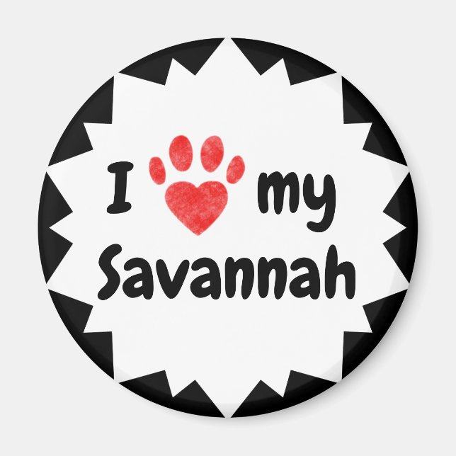 Ich Liebe meine Savannah Cat Magnet (Vorne)