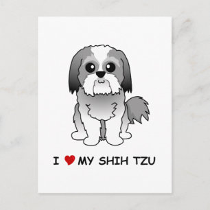 Ich Liebe meine schicke Tzu-Postkarte Postkarte