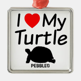 Ich Liebe meine Schildkröte Ornament Aus Metall